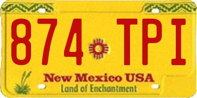 NM license plate 874TPI