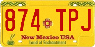 NM license plate 874TPJ