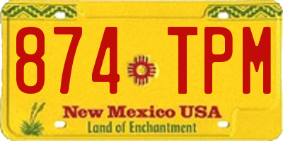 NM license plate 874TPM