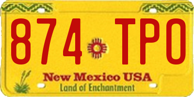 NM license plate 874TPO