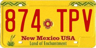 NM license plate 874TPV