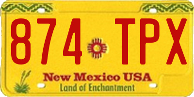NM license plate 874TPX