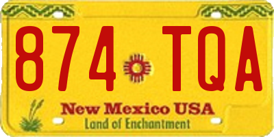 NM license plate 874TQA