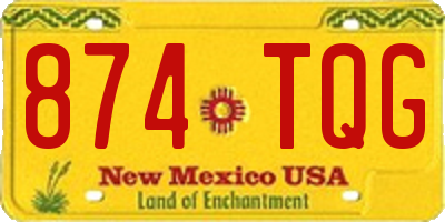 NM license plate 874TQG