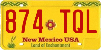 NM license plate 874TQL