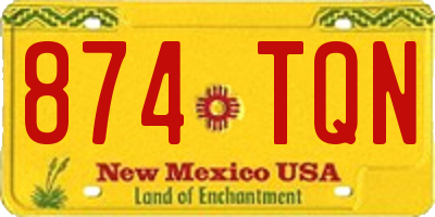 NM license plate 874TQN