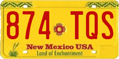 NM license plate 874TQS