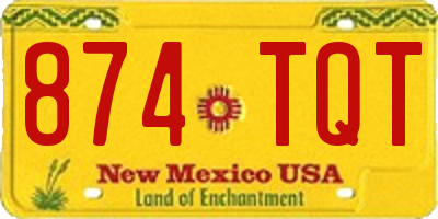 NM license plate 874TQT