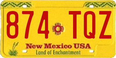 NM license plate 874TQZ