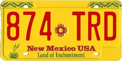 NM license plate 874TRD