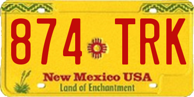 NM license plate 874TRK