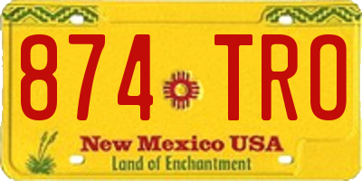 NM license plate 874TRO