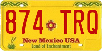 NM license plate 874TRQ