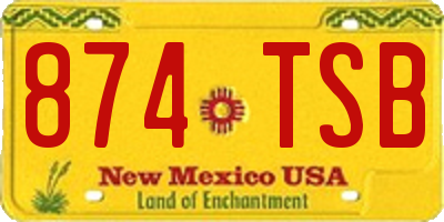 NM license plate 874TSB