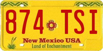NM license plate 874TSI