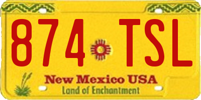 NM license plate 874TSL