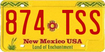 NM license plate 874TSS