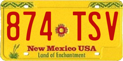 NM license plate 874TSV