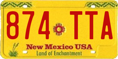 NM license plate 874TTA