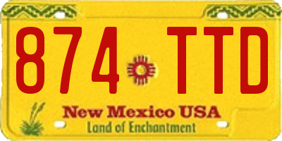 NM license plate 874TTD