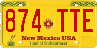 NM license plate 874TTE
