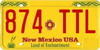 NM license plate 874TTL