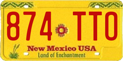 NM license plate 874TTO