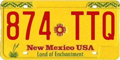 NM license plate 874TTQ