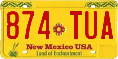 NM license plate 874TUA