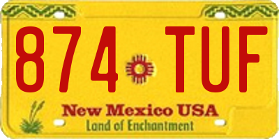 NM license plate 874TUF