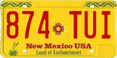 NM license plate 874TUI