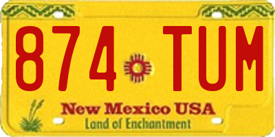 NM license plate 874TUM