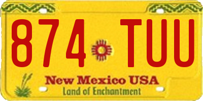 NM license plate 874TUU