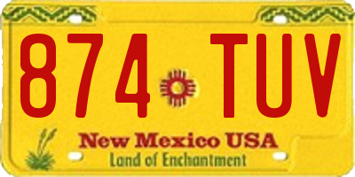 NM license plate 874TUV