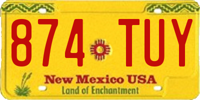 NM license plate 874TUY