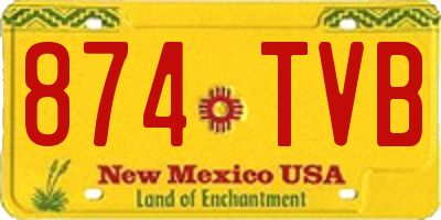 NM license plate 874TVB