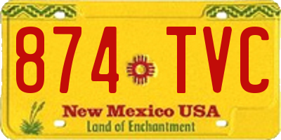 NM license plate 874TVC