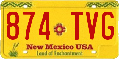 NM license plate 874TVG