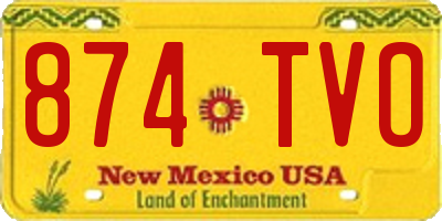 NM license plate 874TVO