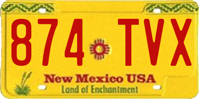 NM license plate 874TVX