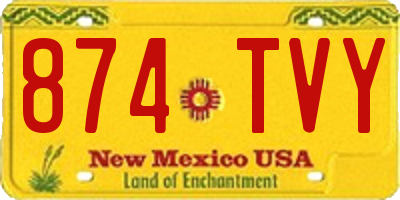 NM license plate 874TVY
