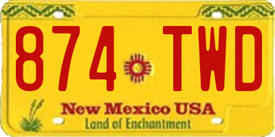 NM license plate 874TWD