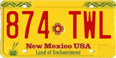 NM license plate 874TWL