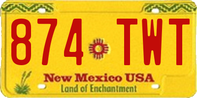 NM license plate 874TWT