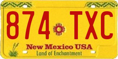 NM license plate 874TXC