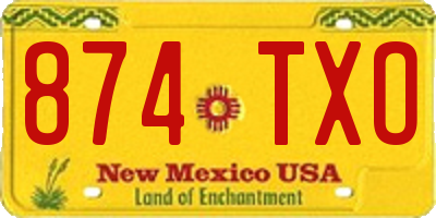 NM license plate 874TXO