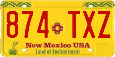 NM license plate 874TXZ