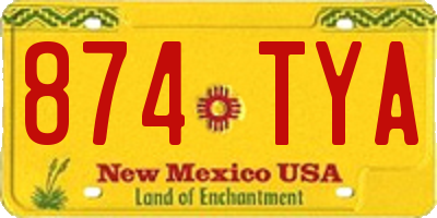 NM license plate 874TYA