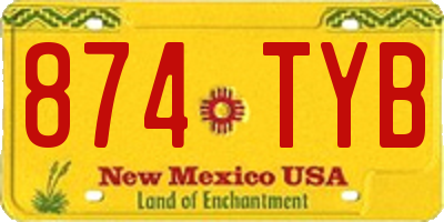 NM license plate 874TYB