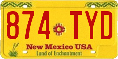 NM license plate 874TYD